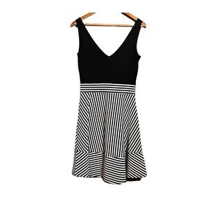 Felicity & coco black & striped dress‎